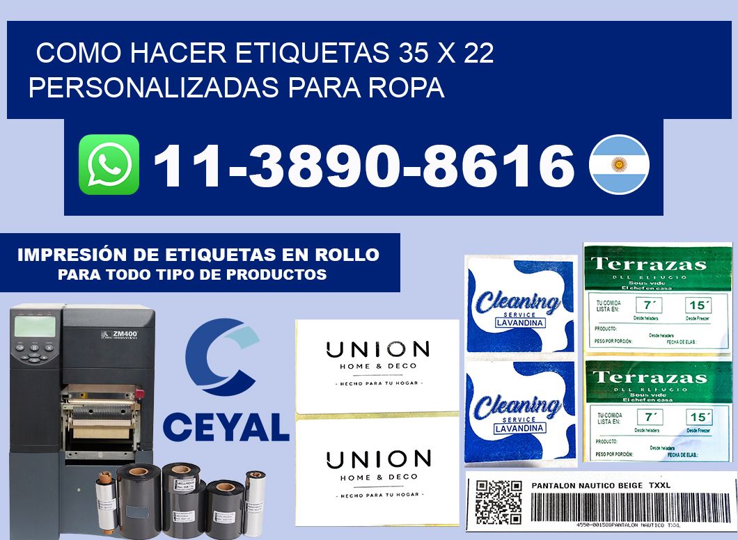 como hacer etiquetas 35 x 22 personalizadas para ropa