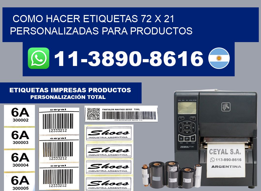como hacer etiquetas 72 x 21 personalizadas para productos