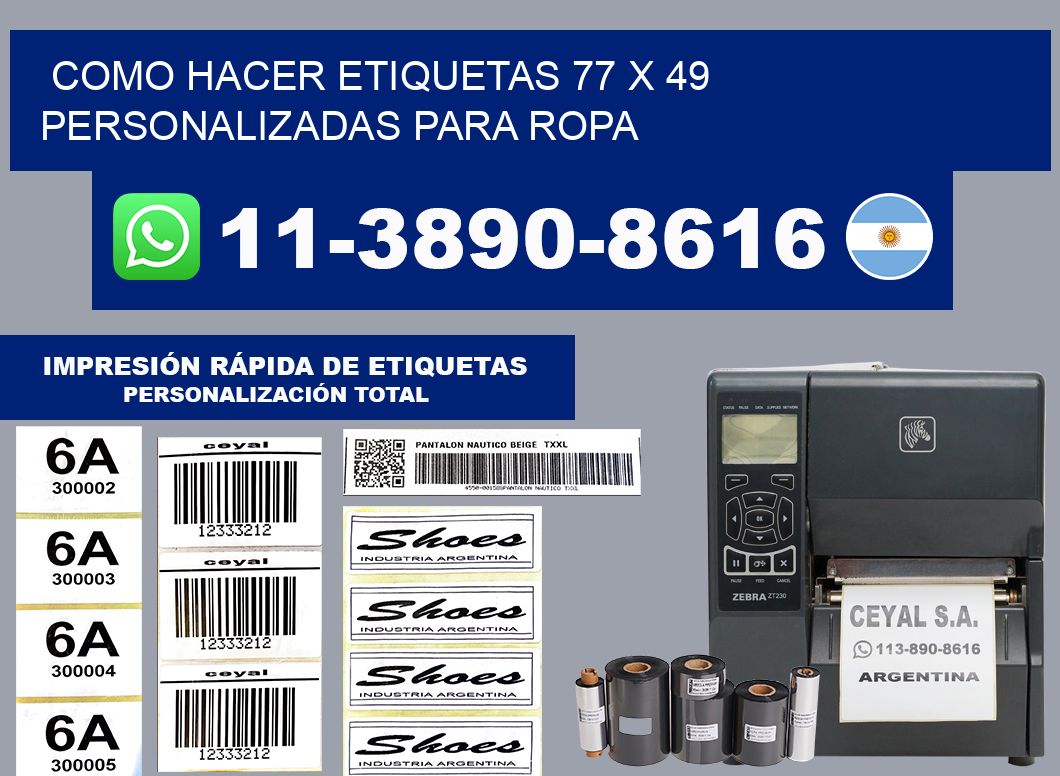 como hacer etiquetas 77 x 49 personalizadas para ropa