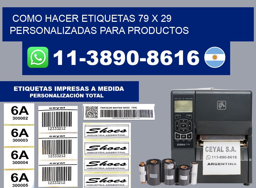 como hacer etiquetas 79 x 29 personalizadas para productos