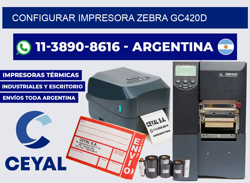 configurar impresora Zebra GC420D
