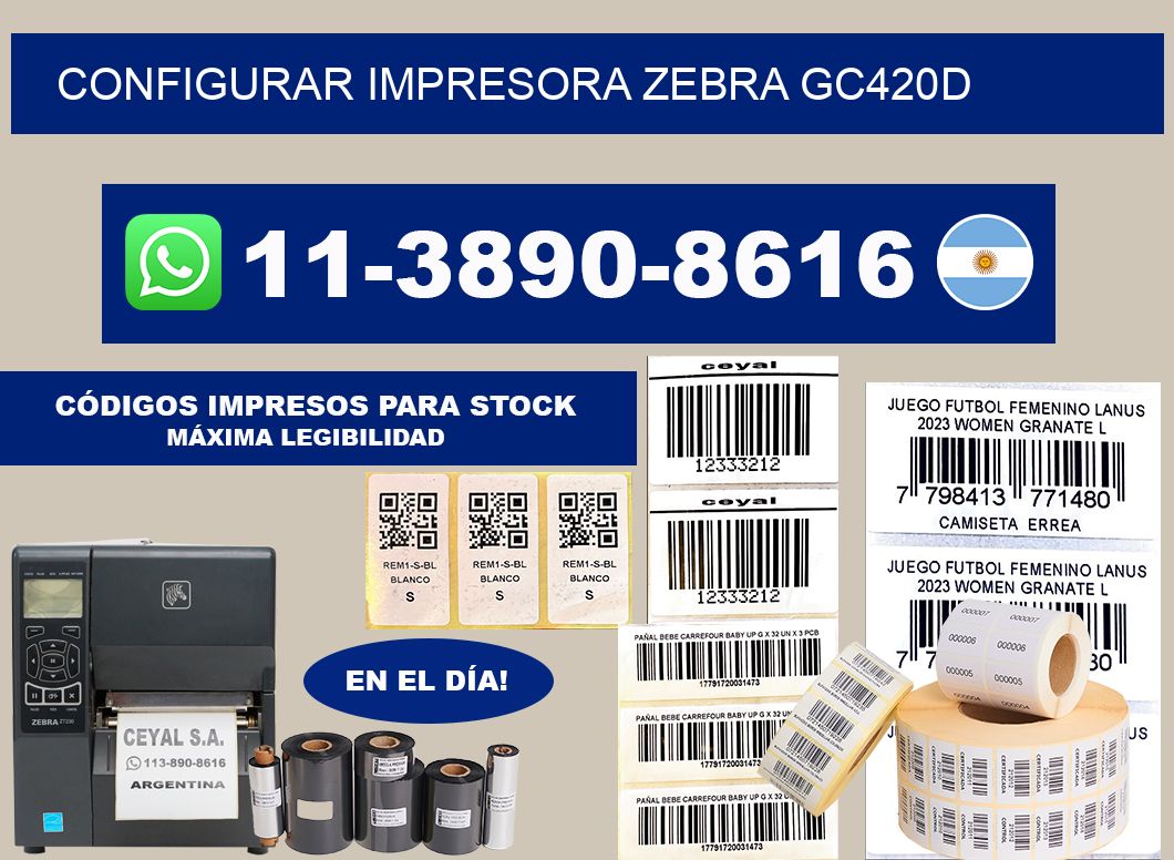 configurar impresora Zebra GC420D