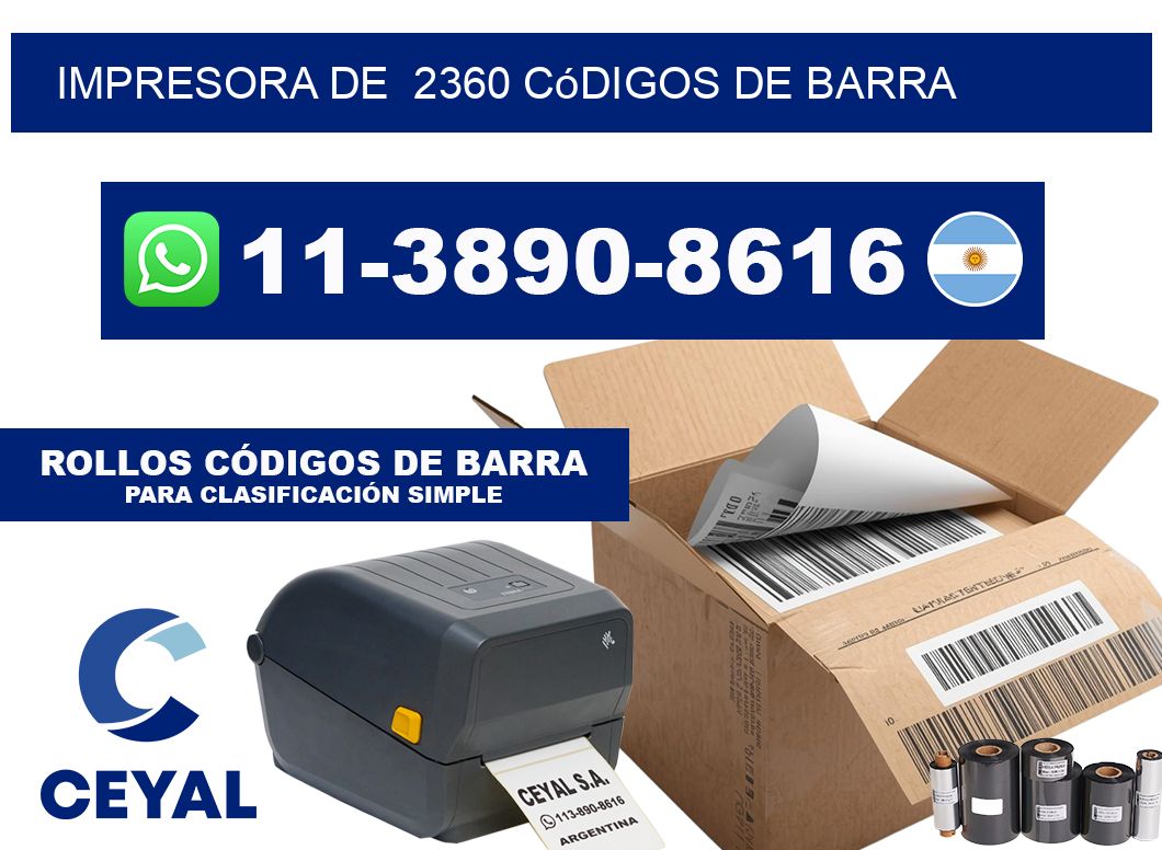 impresora de  2360 códigos de barra
