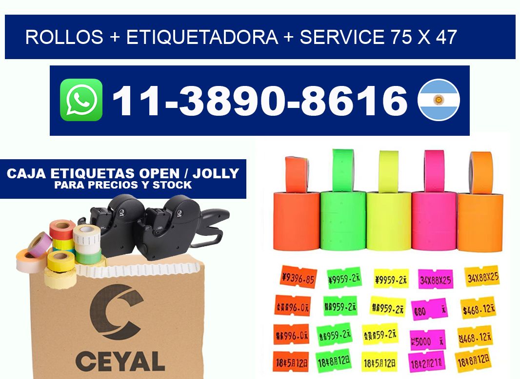 rollos + etiquetadora + service 75 x 47