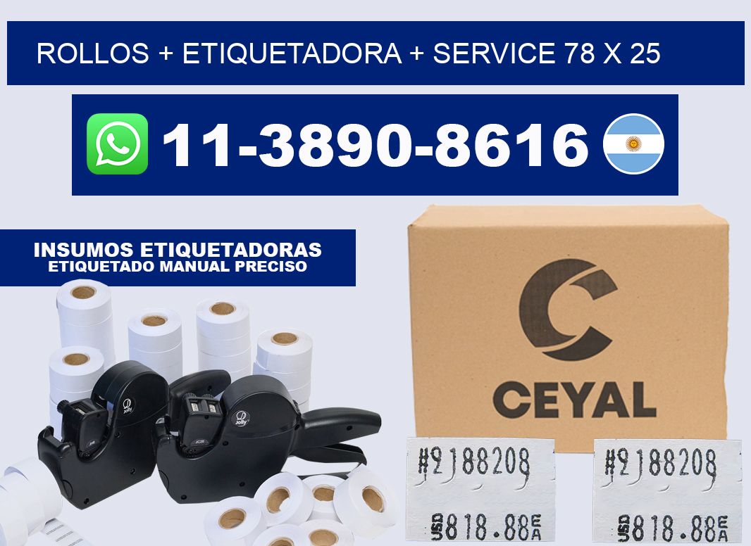 rollos + etiquetadora + service 78 x 25