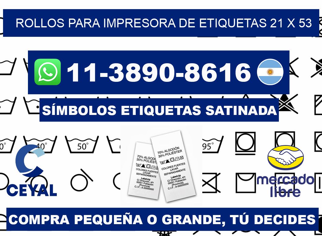 rollos para impresora de etiquetas 21 x 53