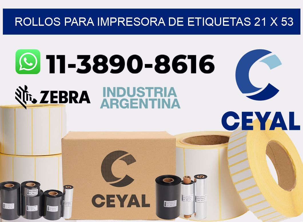 rollos para impresora de etiquetas 21 x 53