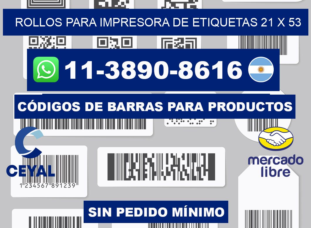 rollos para impresora de etiquetas 21 x 53