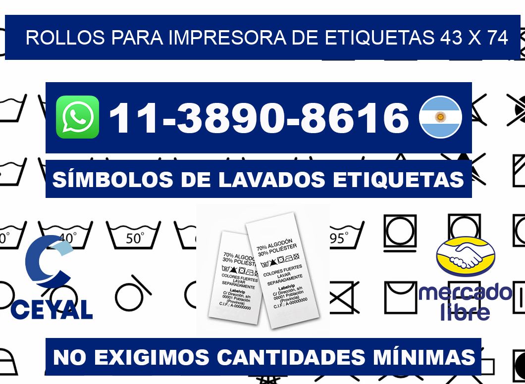rollos para impresora de etiquetas 43 x 74