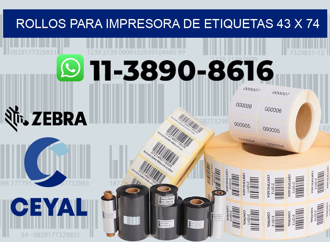 rollos para impresora de etiquetas 43 x 74