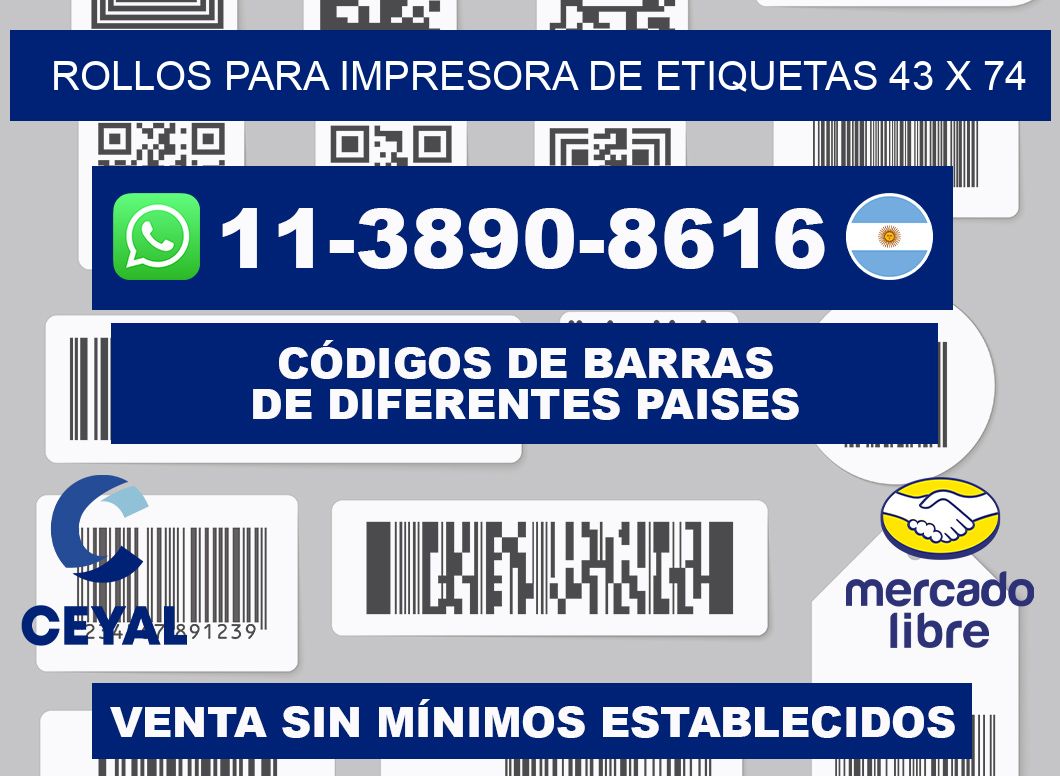 rollos para impresora de etiquetas 43 x 74