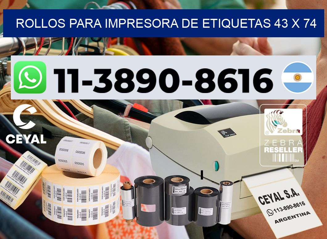 rollos para impresora de etiquetas 43 x 74
