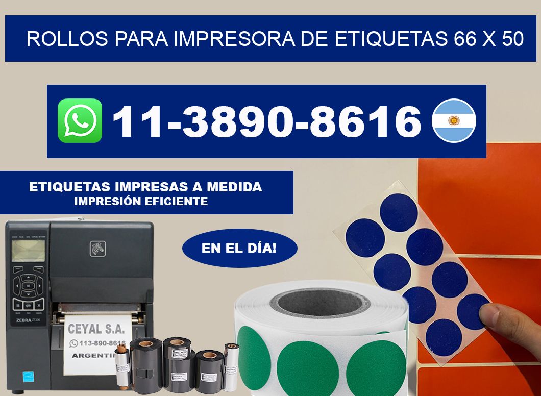 rollos para impresora de etiquetas 66 x 50