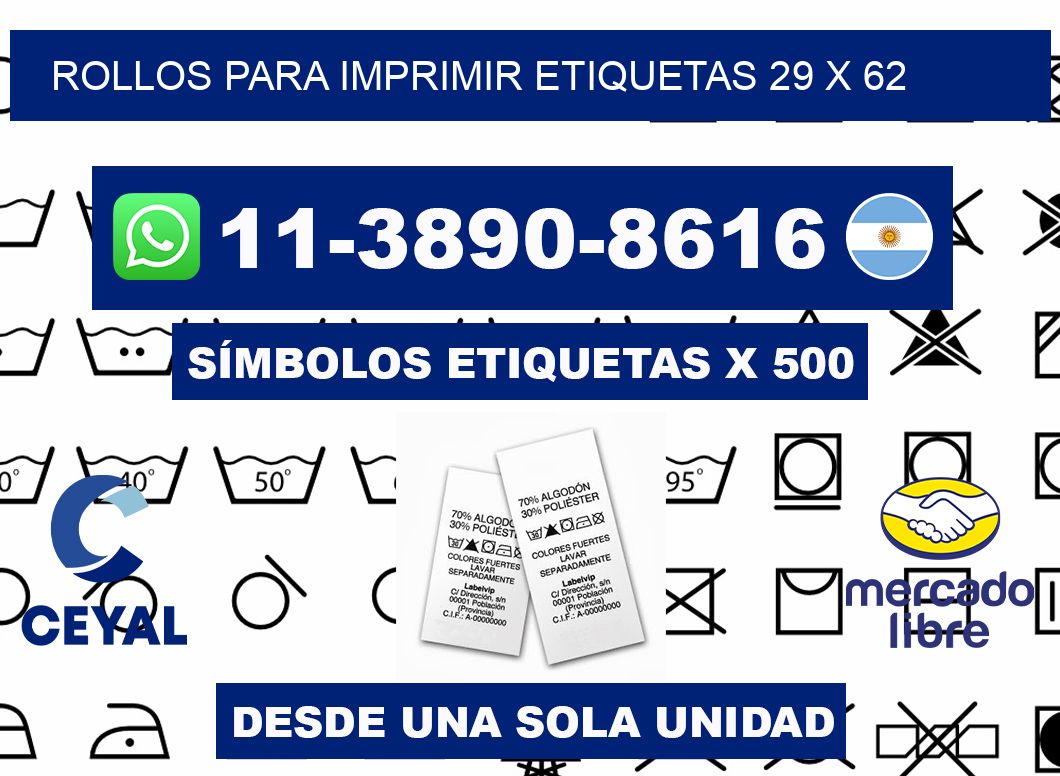 rollos para imprimir etiquetas 29 x 62