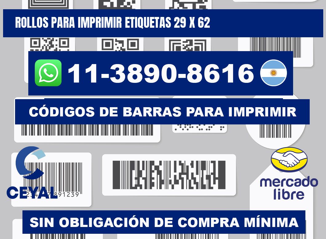 rollos para imprimir etiquetas 29 x 62