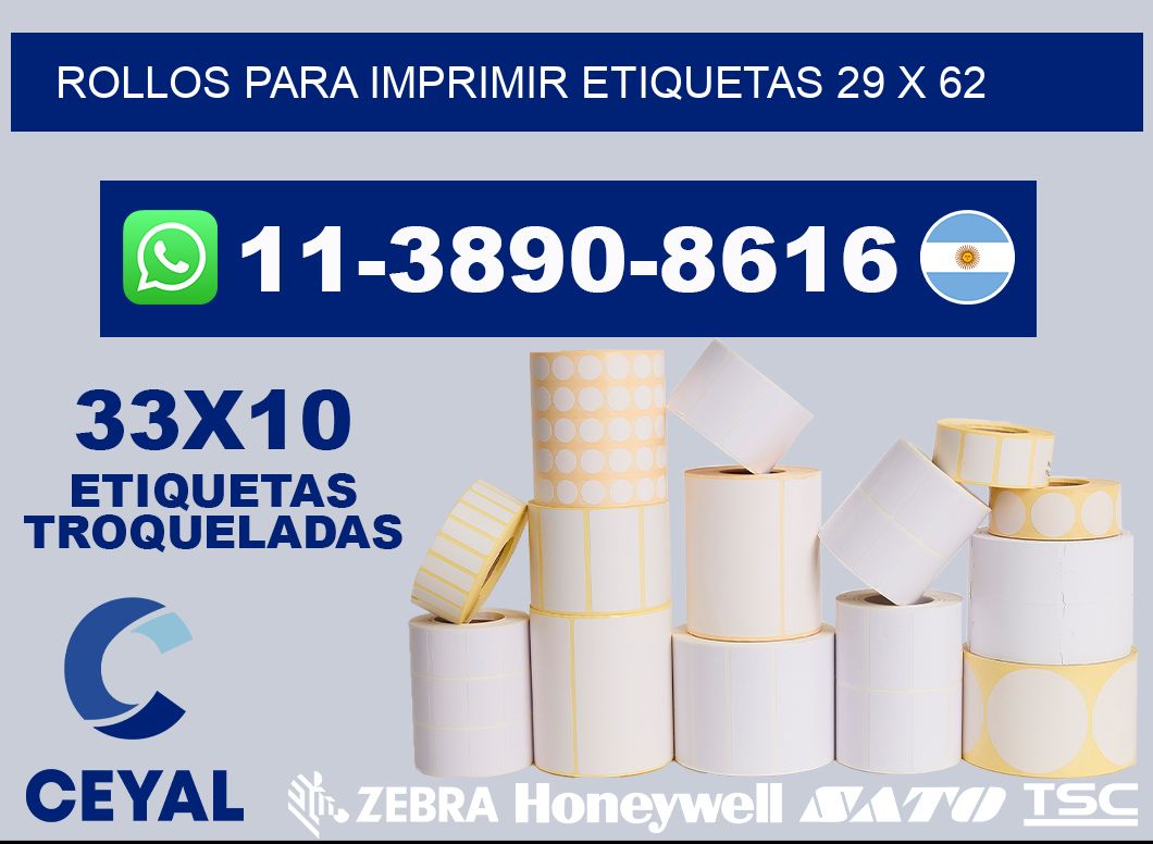 rollos para imprimir etiquetas 29 x 62