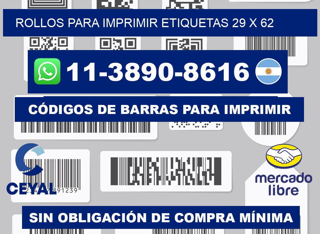 rollos para imprimir etiquetas 29 x 62