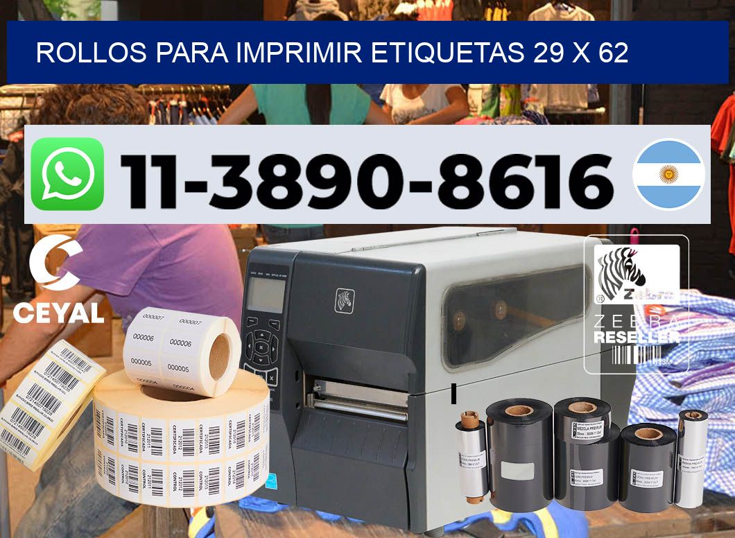 rollos para imprimir etiquetas 29 x 62