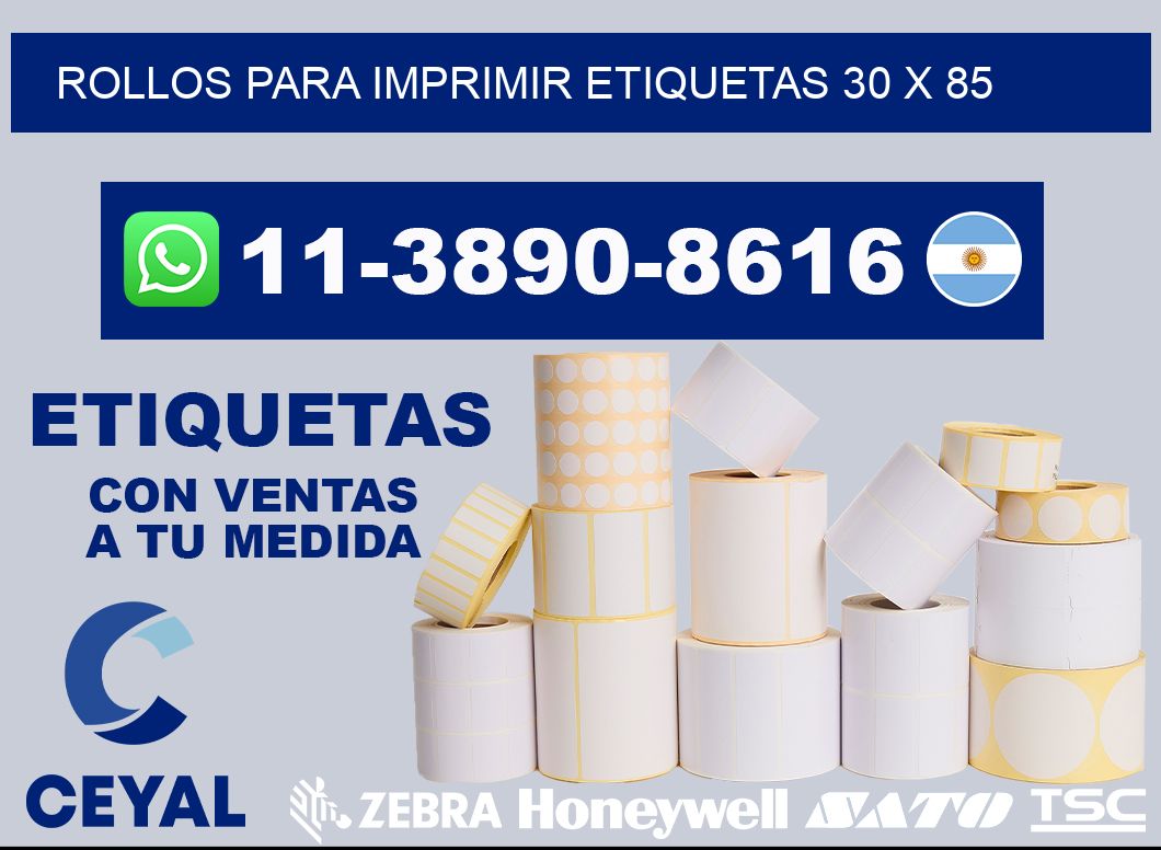rollos para imprimir etiquetas 30 x 85