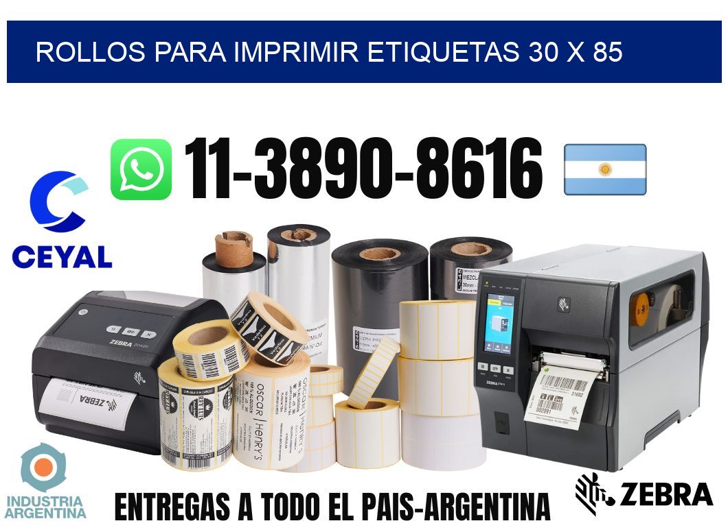 rollos para imprimir etiquetas 30 x 85