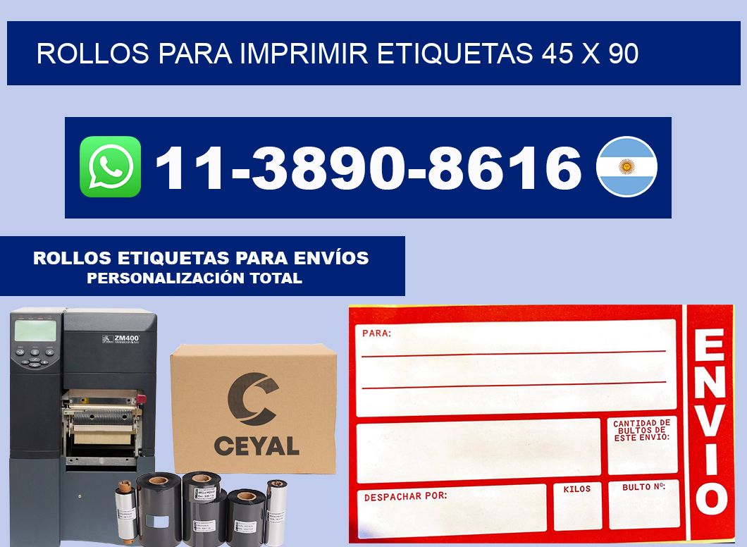 rollos para imprimir etiquetas 45 x 90