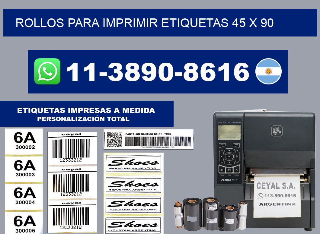 rollos para imprimir etiquetas 45 x 90