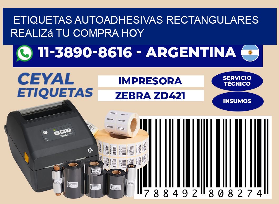 ETIQUETAS AUTOADHESIVAS RECTANGULARES Realizá tu compra hoy