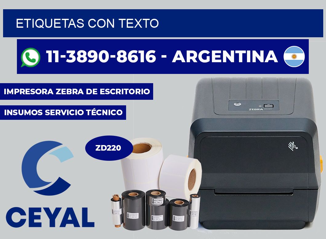 ETIQUETAS con texto