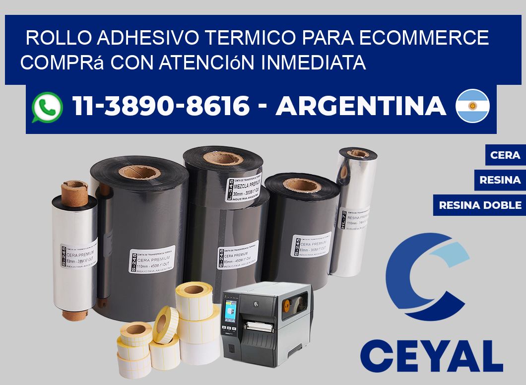 ROLLO ADHESIVO TERMICO PARA ECOMMERCE Comprá con atención inmediata