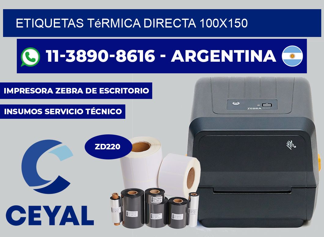 etiquetas térmica directa 100X150