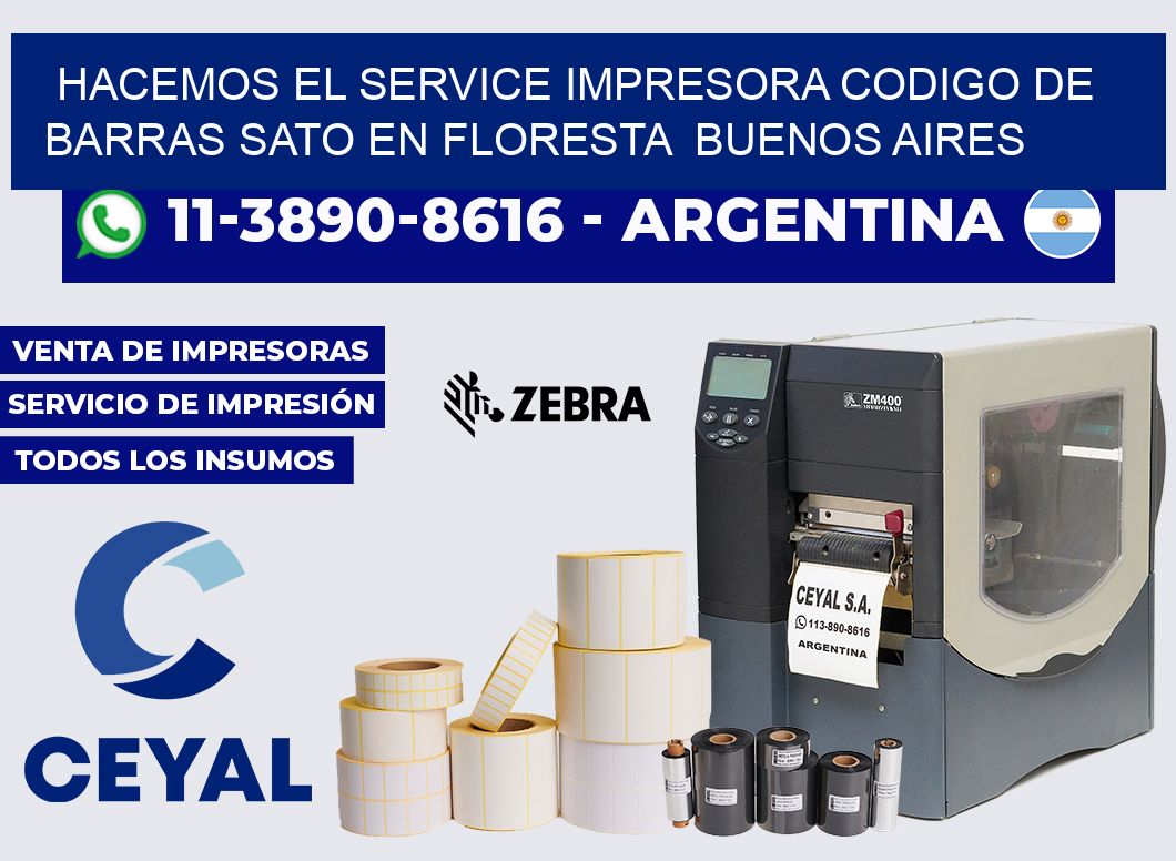 hacemos el service impresora codigo de barras Sato en Floresta Buenos Aires