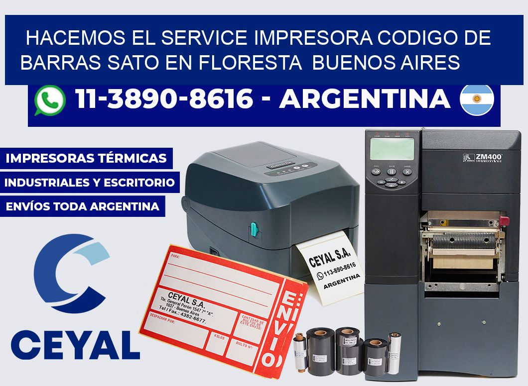 hacemos el service impresora codigo de barras Sato en Floresta Buenos Aires