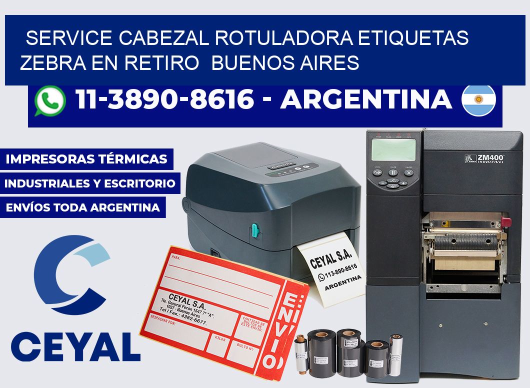 service cabezal rotuladora etiquetas Zebra en Retiro  Buenos Aires