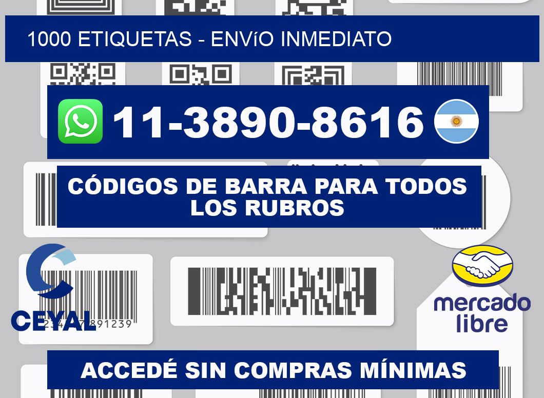 1000 ETIQUETAS - Envío inmediato