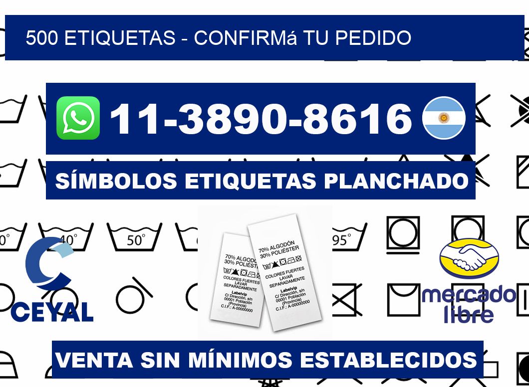500 ETIQUETAS - Confirmá tu pedido