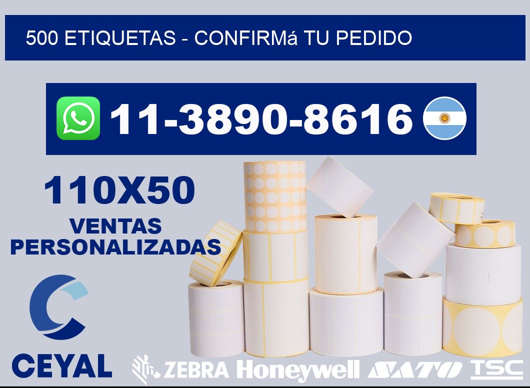 500 ETIQUETAS - Confirmá tu pedido