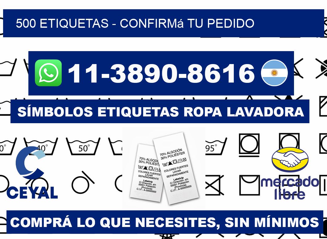 500 ETIQUETAS - Confirmá tu pedido