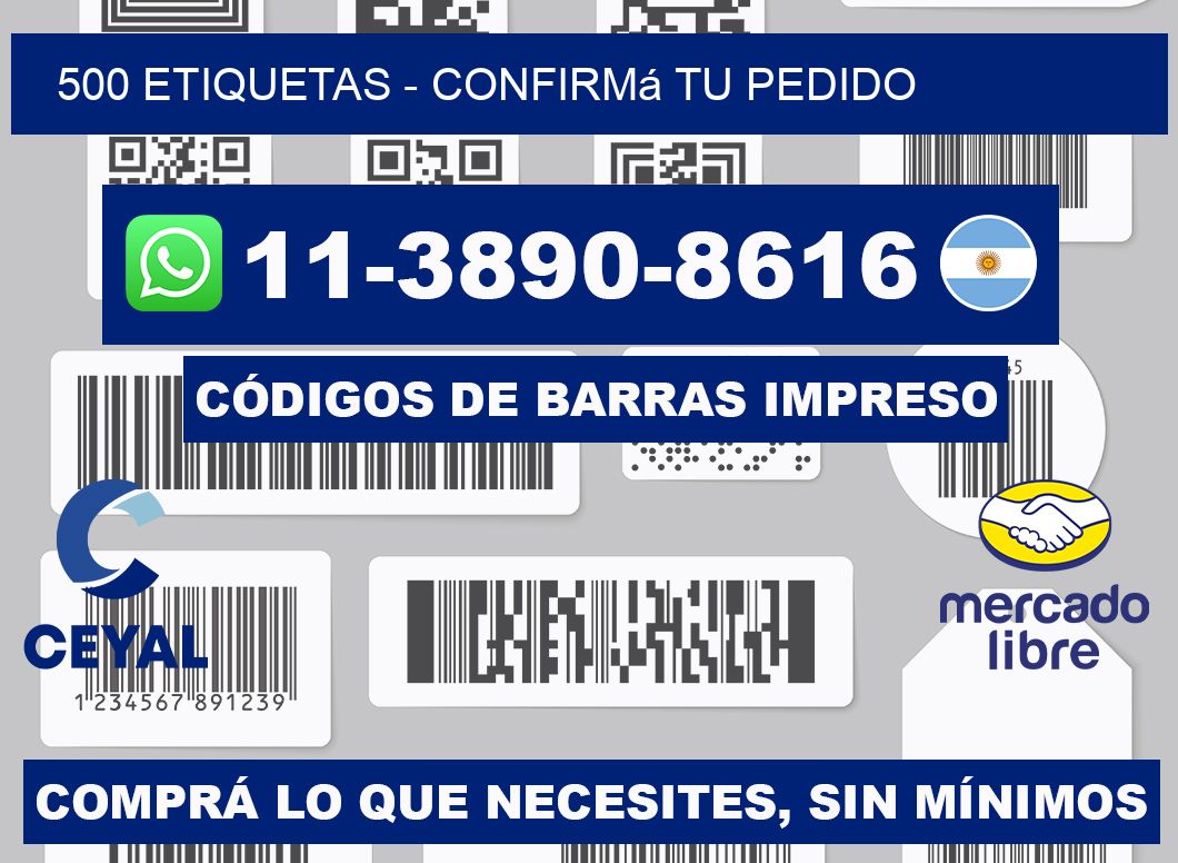 500 ETIQUETAS - Confirmá tu pedido