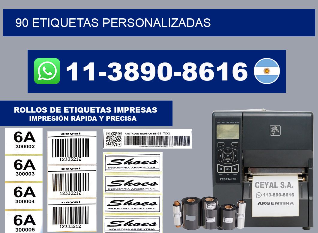 90 ETIQUETAS PERSONALIZADAS