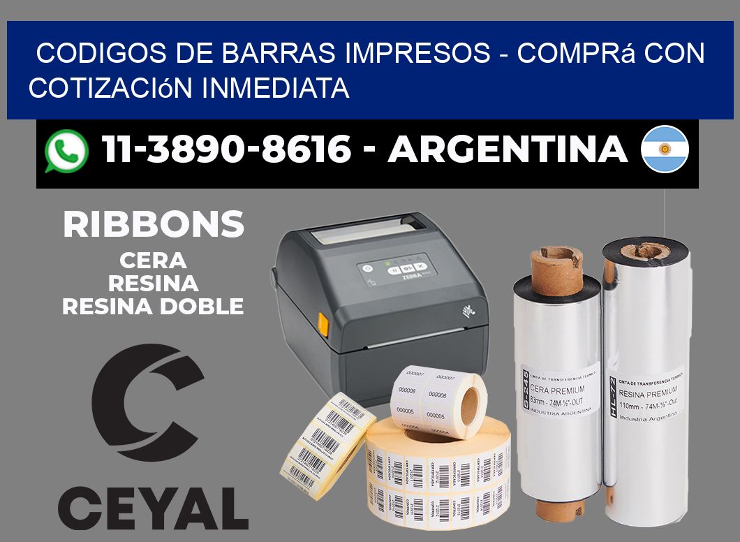 CODIGOS DE BARRAS IMPRESOS - Comprá con cotización inmediata