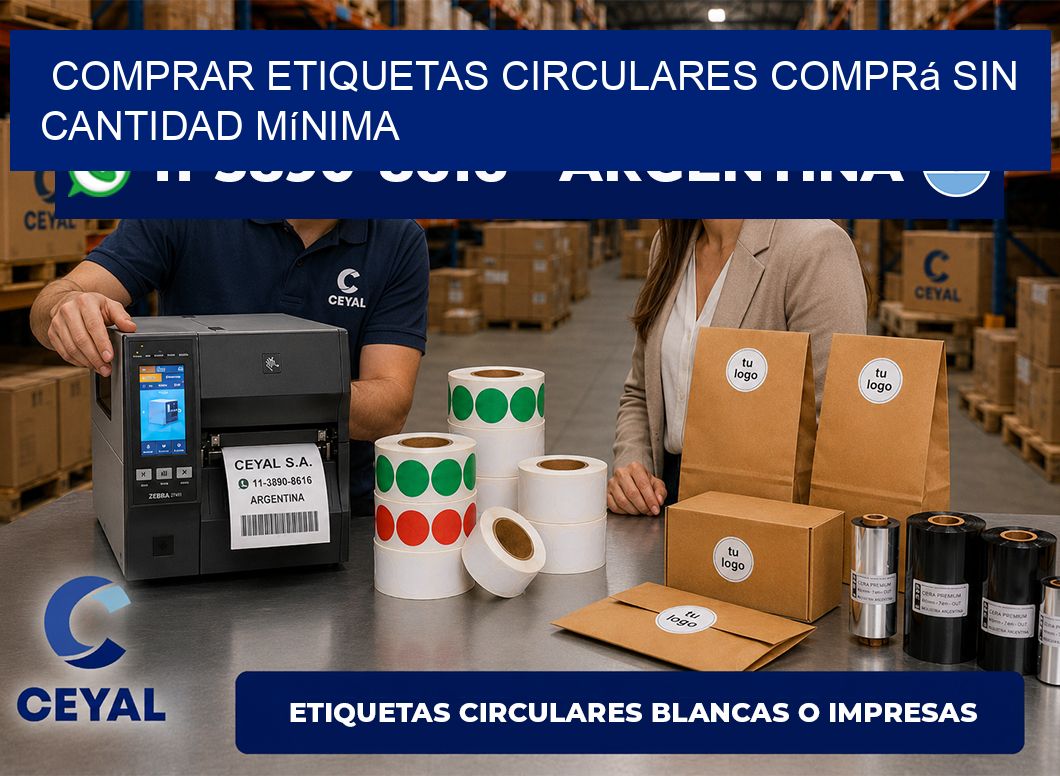 COMPRAR ETIQUETAS CIRCULARES Comprá sin cantidad mínima