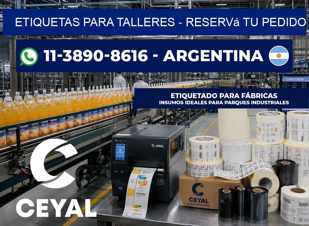 ETIQUETAS PARA TALLERES - Reservá tu pedido