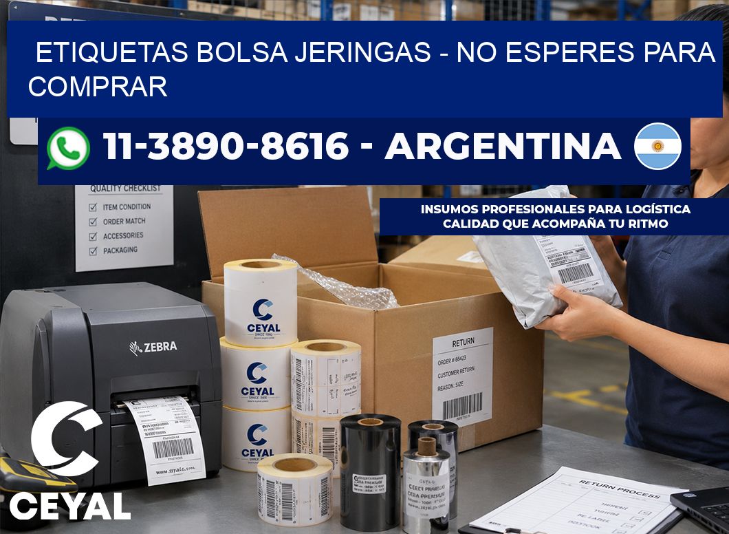 Etiquetas Bolsa jeringas - No esperes para comprar
