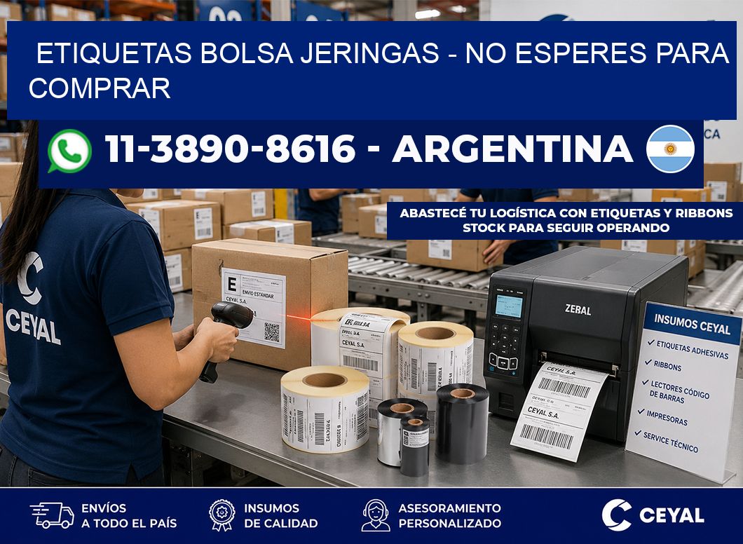 Etiquetas Bolsa jeringas - No esperes para comprar