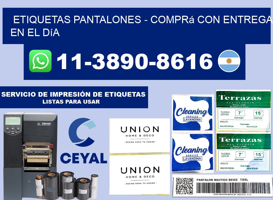 Etiquetas Pantalones - Comprá con entrega en el día