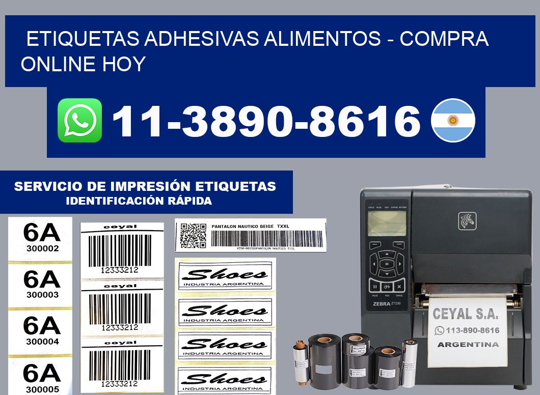 ETIQUETAS ADHESIVAS ALIMENTOS - Compra online hoy