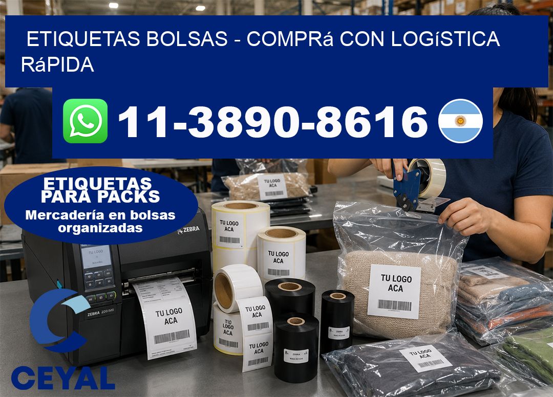 ETIQUETAS BOLSAS - Comprá con logística rápida