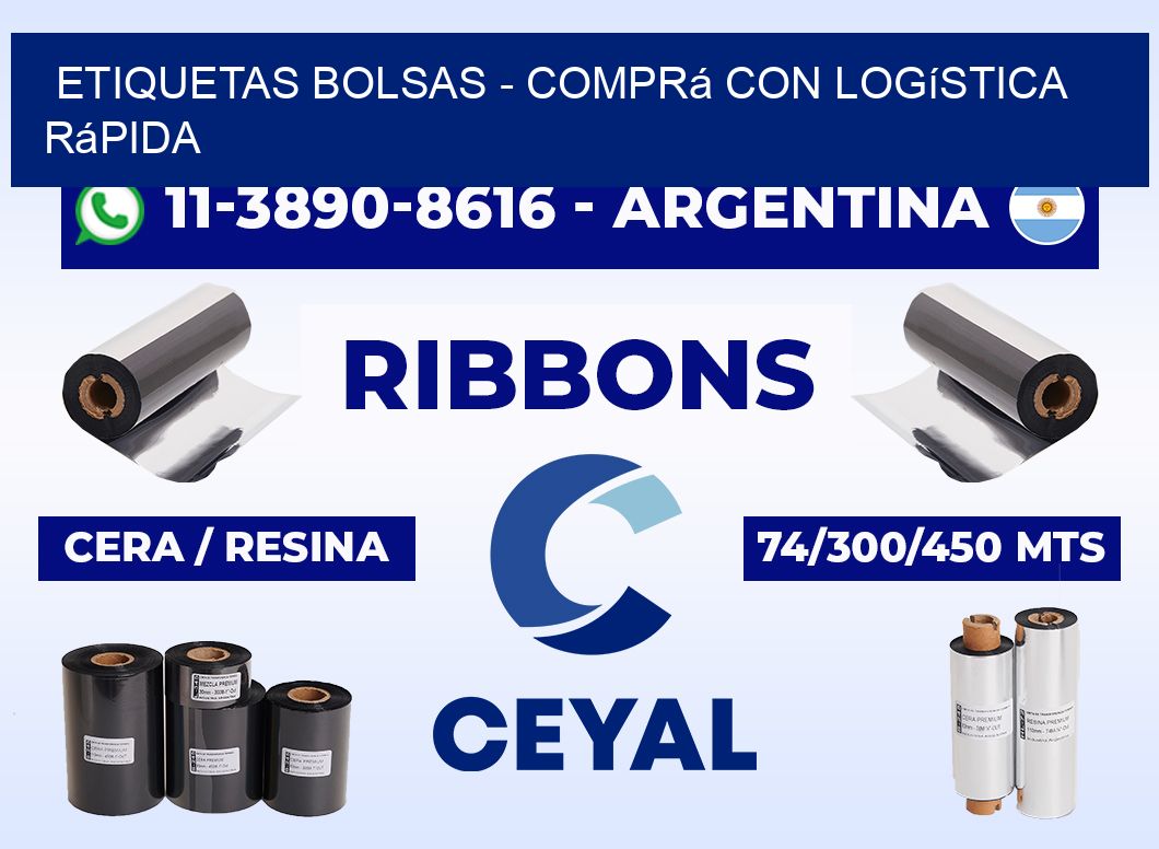 ETIQUETAS BOLSAS - Comprá con logística rápida