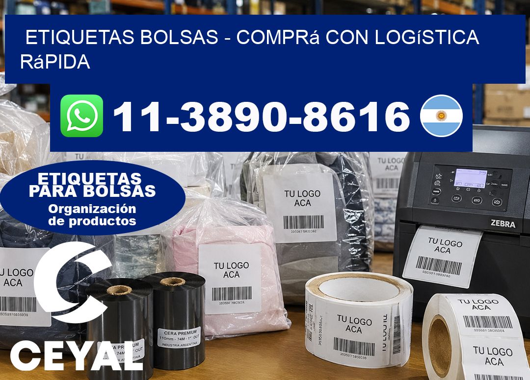 ETIQUETAS BOLSAS – Comprá con logística rápida