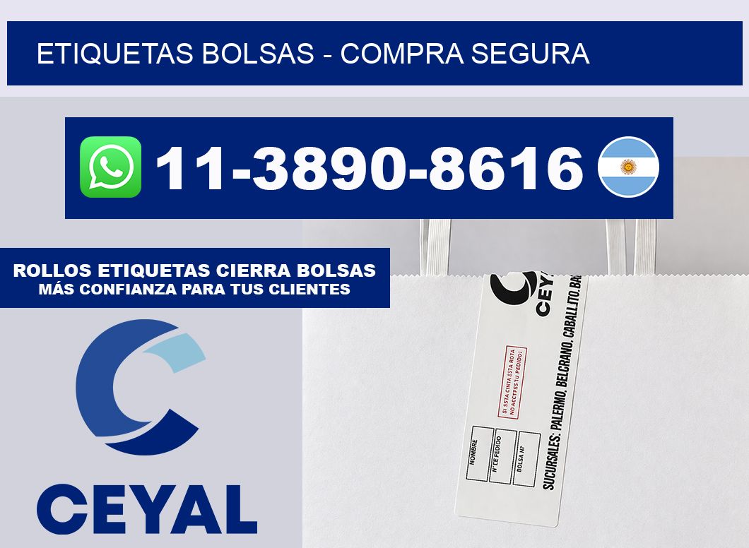 ETIQUETAS BOLSAS - Compra segura